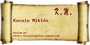 Kocsis Miklós névjegykártya